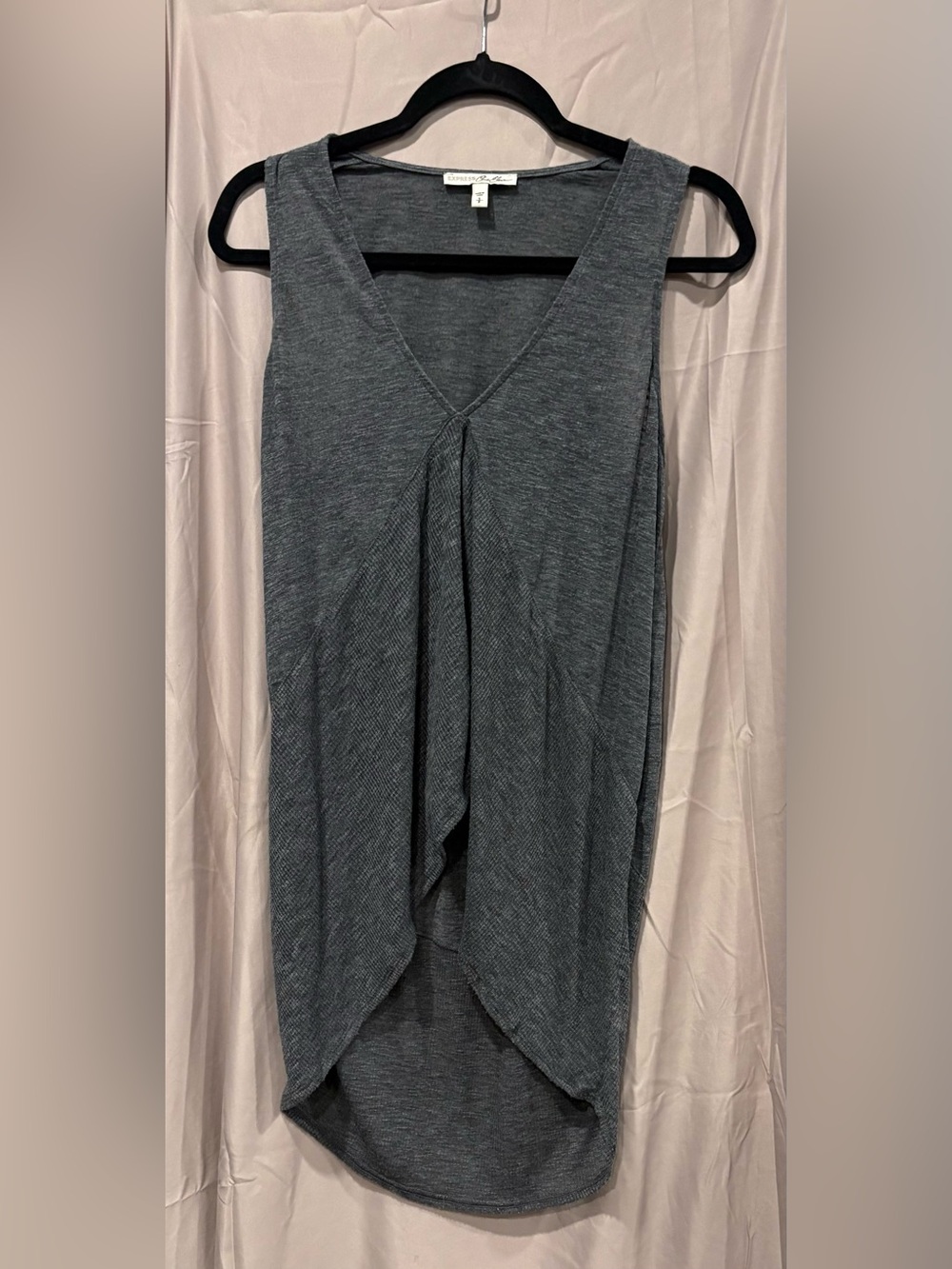 Express Charcoal Asymmetrical Drape Skirt